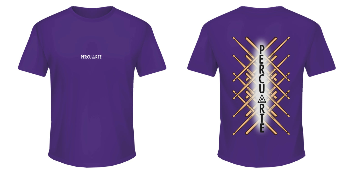 CAMISETA PERCUARTE MORADA Y COMOR